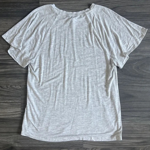 Banana Republic Luxe Flutter Sleeve Shirt Gray Size Medium - Picture 5 of 6